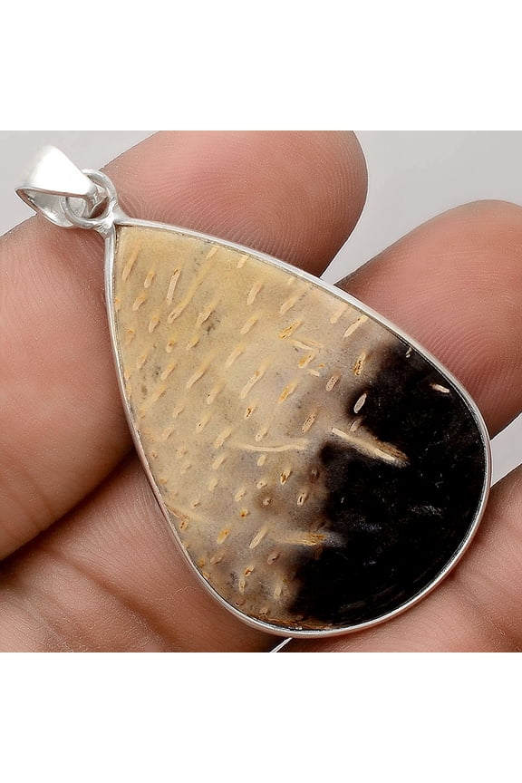 Natural Root Plume Agate 925 Sterling Silver Pendant Jewelry P-1001 SDP155833