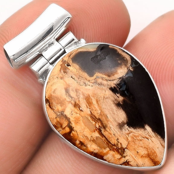 Natural Root Plume Agate 925 Sterling Silver Pendant Jewelry P-1621 SDP106298