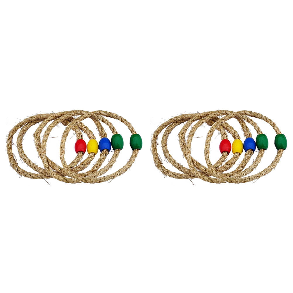 Natural Rope Ferrule Puzzle Rings Toss Game Education Children Throwing