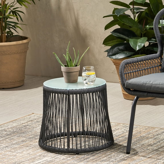 Rope Sided Side Table / Any Outdoor Space / Quick Wipe Down