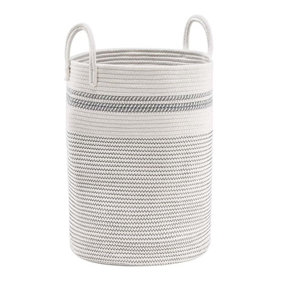 Natural Rope Woven Laundry & Storage Basket – Foldable, Durable, Breathable, Spacious Tote for Clothes, Blankets, Toys & Home Organization