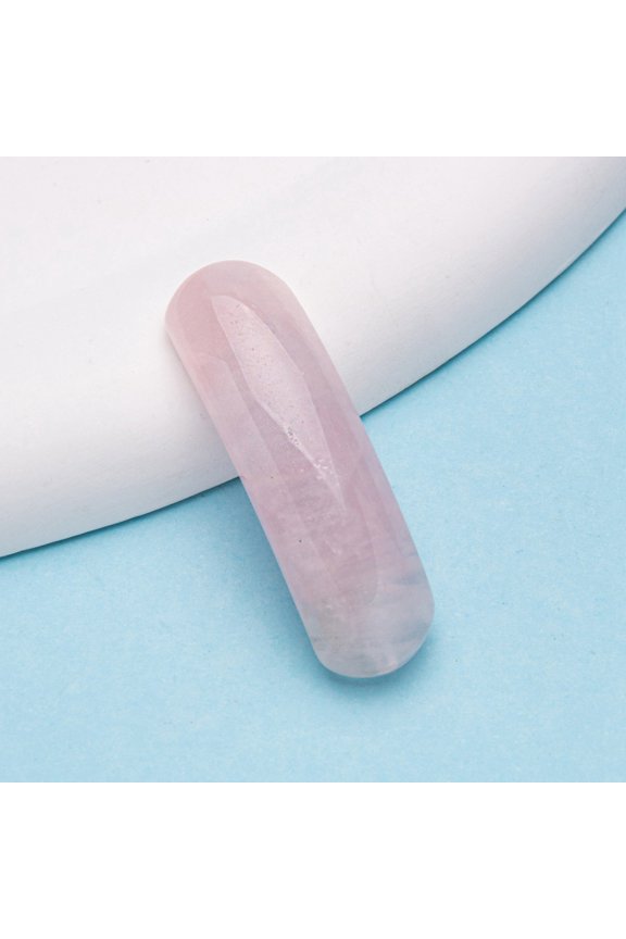 Natural Rose Quartz Curved Rectangle Links Bridge Connector Charms 36-38x10x7-8mm