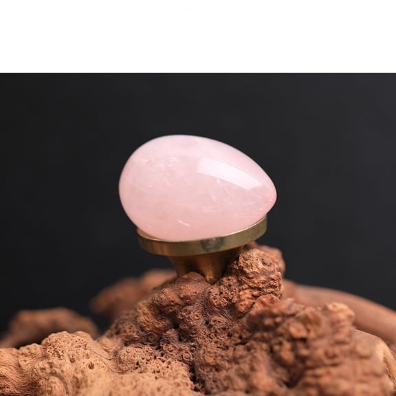 Natural Rose Quartz Egg Figurines Statues for Home Office Desktop Decoration 30x20mm