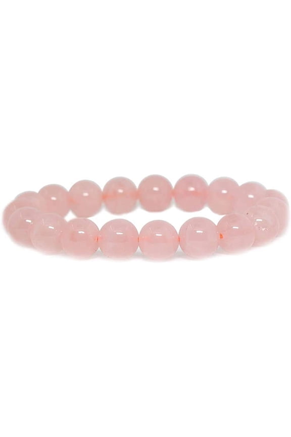 Natural Rose Quartz Gemstone 10mm Round Beads Stretch Bracelet 7 Inch Unisex