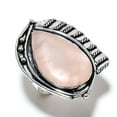 thumbnail image 1 of Natural Rose Quartz Gemstone Handmade 925 Sterling Silver Ring Size 11, 1 of 2