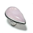 thumbnail image 1 of Natural Rose Quartz Gemstone Handmade 925 Sterling Silver Ring Size 7, 1 of 2