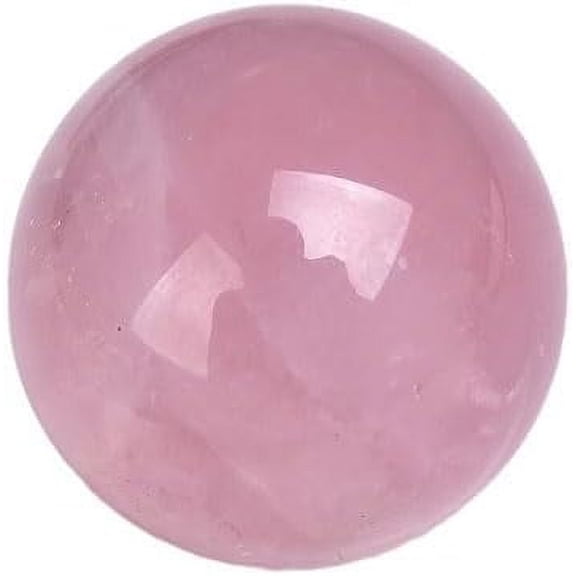 Natural Rose Quartz Healing Crystal Gemstone Sphere Ball for Reiki Balancing Meditation Energy Home and Office Decoration (6-6.5cm, Rose Quartz)