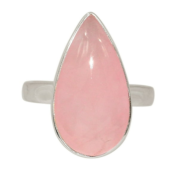 Natural Rose Quartz - Madagascar 925 Sterling Silver Ring Jewelry s.9 ALLR-28140