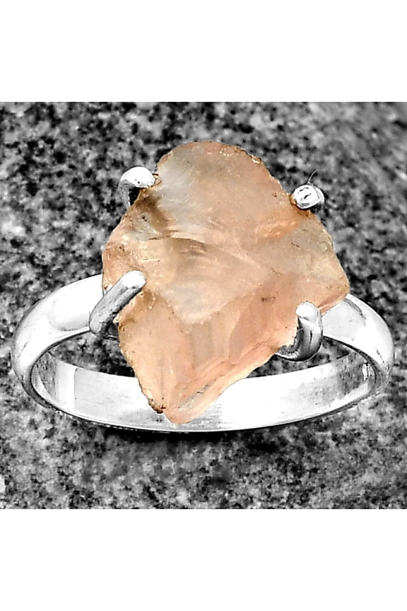 Natural Rose Quartz - Madagascar 925 Sterling Silver Ring s.8 Jewelry R-1052 SDR206870