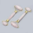 thumbnail image 1 of Natural Rose Quartz Massage Tools Facial Rollers with Brass Findings Gold 14.8x5.8x2cm, 1 of 3