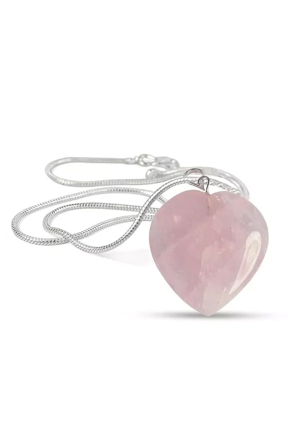 Natural Rose Quartz Crystal Stone Pendant Locket, No Metal