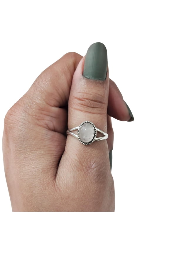 Natural Rose Quartz Ring, Rose Quartz Gemstone Ring, Quartz Birthstone, Adjustable Tiny Ring, Toe Ring, 925 Sterling Silver, Womens Ring, Christmas, Twisted Boho Ring, Handmade Statement Jewelry