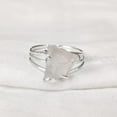 thumbnail image 1 of Natural Rose Quartz Ring, Rough Quartz Gemstone Ring, Birthstone, 3 Plain Band, 925 Sterling Silver, Womens Ring, Christmas, Thanksgiving, Handmade, Statement Jewelry, Rough Gemstone Jewelry, 1 of 5