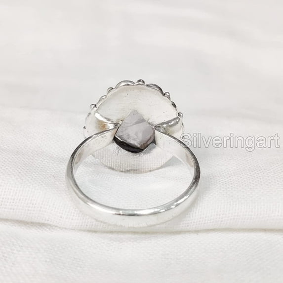 Natural Rose Quartz Ring, Rough Quartz Gemstone Ring, Birthstone, Bohemian Ring, 925 Sterling Silver, Womens Ring, Christmas, Thanksgiving, Handmade, Statement Jewelry, Rough Gemstone Jewelry