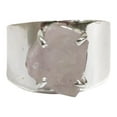 thumbnail image 1 of Natural Rose Quartz Ring, Rough Quartz Gemstone Ring, Birthstone, Wide Band, 925 Sterling Silver, Womens Ring, Christmas, Thanksgiving, Handmade, Statement Jewelry, Rough Gemstone Jewelry, 1 of 6