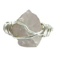 thumbnail image 1 of Natural Rose Quartz Ring, Rough Quartz Gemstone Ring, Birthstone, Wire Band, 925 Sterling Silver, Womens Ring, Christmas, Thanksgiving, Handmade, Statement Jewelry, Rough Gemstone Jewelry, 1 of 6