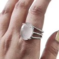 thumbnail image 1 of Natural Rose Quartz Ring, Woman's Quartz Ring, Natural Birthstone, 3 Twisted Band, 925 Sterling Silver, Womens Ring, Christmas, Thanksgiving, Handmade, Statement Jewelry, Natural Gemstone Ring, 1 of 7