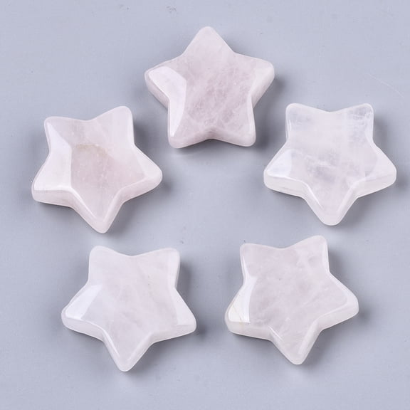 Natural Rose Quartz Star Shaped Worry Stones Pocket Stone for Witchcraft Meditation Balancing 30x31x10mm