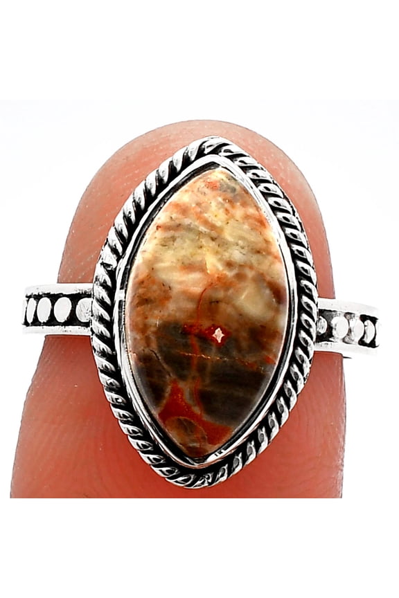 Natural Rosetta Picture Jasper 925 Sterling Silver Ring s.6 Jewelry R-1066 SDR229462