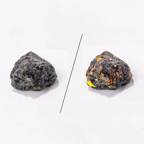 Natural Rough Flame Stone Crystals for Healing, Tumbling Rocks Decor, 1 Inch Yooperlite Stones with Orange Fluorescence, Home Office Decorative Stones