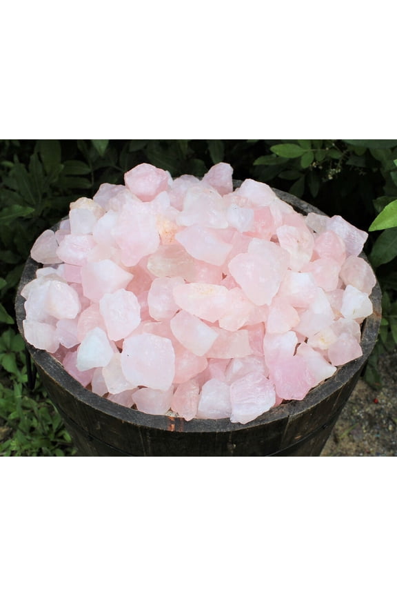 Natural Rough Madagascar Pink Quartz Crystals: 2 lb Bulk Lot (Raw Rose Quartz)