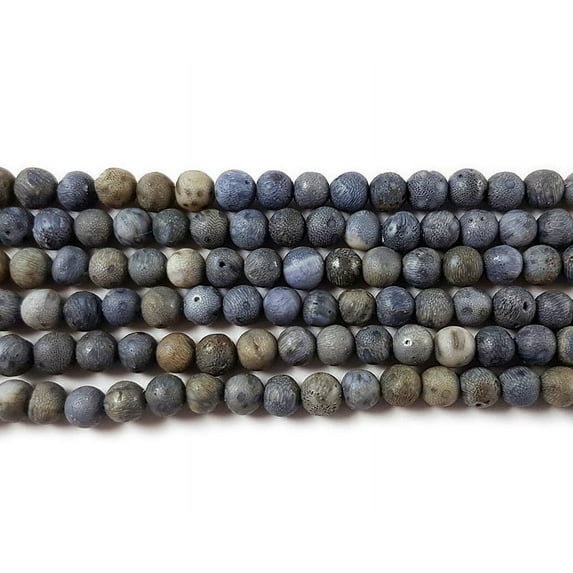 Natural Round Beads 4mm Blue Sponge Coral Round Beads Genuine Gemstone Natural Jewelry Making