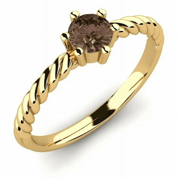 Natural Round Cut Diamond Engagement Ring in 14k Rose Gold Finish - Proposal Ring