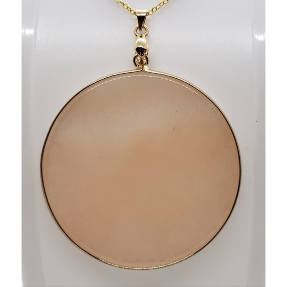 Natural Round Pink Aventurine Gold Necklace