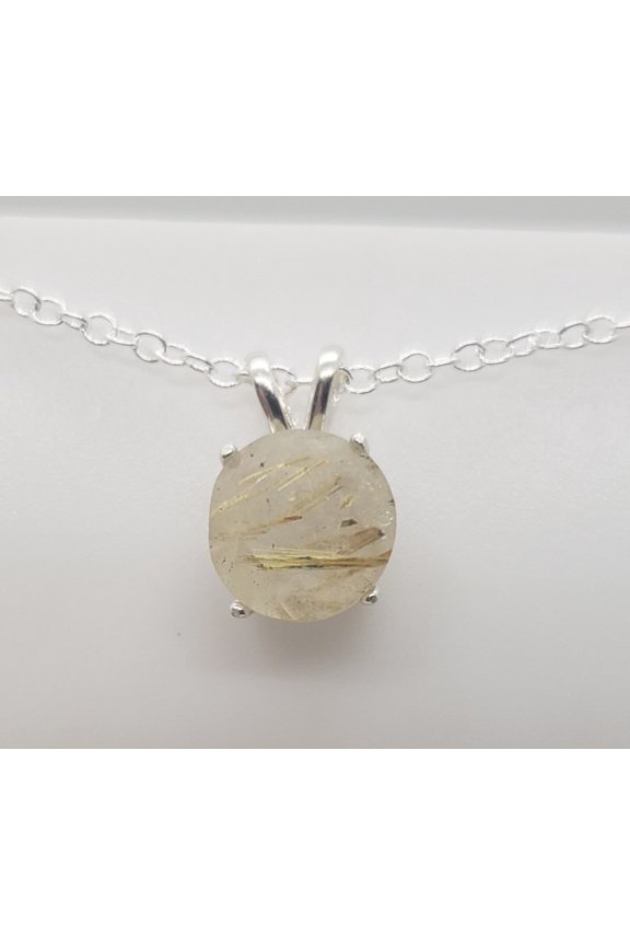 Natural Round Quartz Sterling Silver Necklace