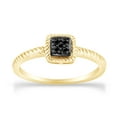 thumbnail image 1 of Natural Round Shape Enhanced Black Diamond Accent Twist halo Ring In Metal 14K Yellow Gold Over Sterling Silver (0.05 Cttw, I2-I3 Clarity), 1 of 3