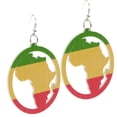 thumbnail image 1 of Natural Round Wooden Earrings Hollow Africa Fashion Colorful Dangle Drop, 1 of 8