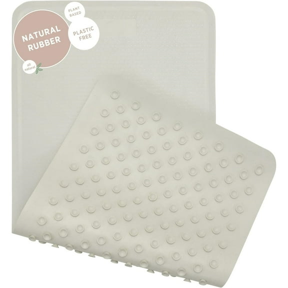 Natural Rubber Big Bath Mat - Upcycled, Danish Design - Non Slip Bathtub Mat, 299 Suction Cups - and Friendly Shower Mat for All Ages (Marble)