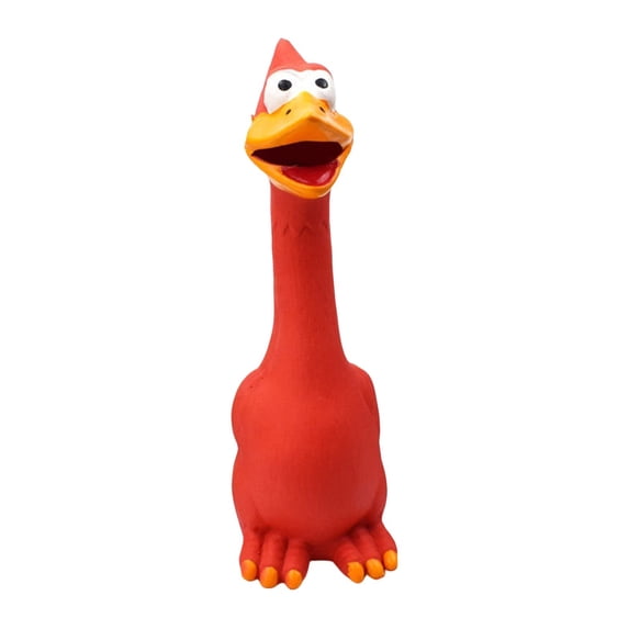 Natural Rubber Dog Chew Toy Interactive Squeaky Chicken Shape Pet Supplies for Puppies and Aggressive Chewers