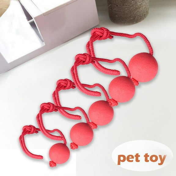 Natural Rubber Dog Toy Ball On a Rope Reward for Pet Training/Playing/Chewing Solid Tooth Cleaning Toys, Tetherball Ball And Rope