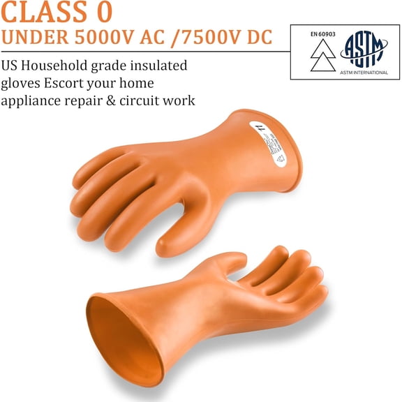 Natural Rubber Gloves High Voltage Electrical Insulating Linesmen's Gloves$$