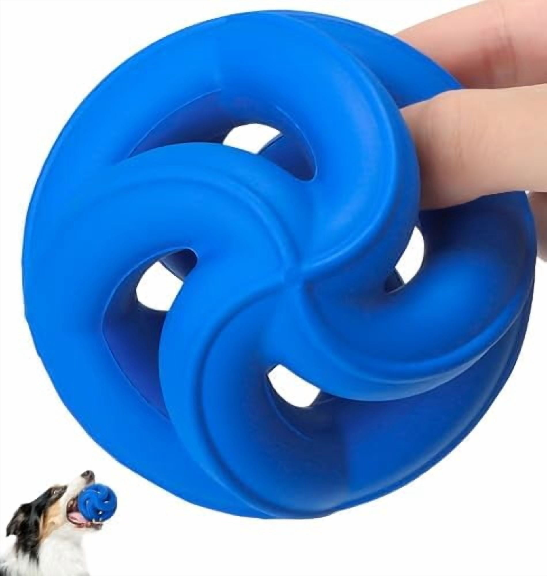 Natural Rubber Indestructible Dog Toys, Durable Dog Chew Toys for Aggressive Chewers - Non-Toxic, Dishwasher Safe, Interactive Dog Toys for Medium Large Breed Dogs, Fetch Training, Navy