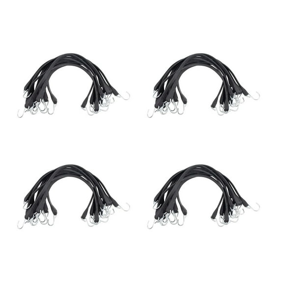 Natural Rubber Tarp Bungee Straps Tie Down Cords S Hooks Heavy Duty Ideal for Securing Tarps -(200 pcs) - (4 Boxes of 50 Straps)