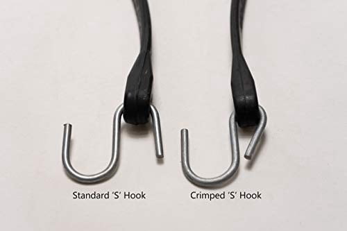 10-Pack Heavy Duty Bungee Cords - 15" Natural Rubber, With Crimped S-Hooks, Tarp Straps