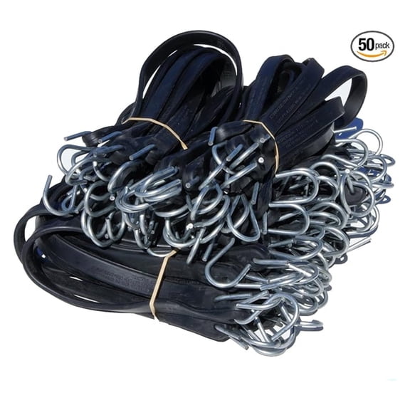 Natural Rubber Tarp Straps Snubber Bungee Cords w/ (50 Mix Pack)