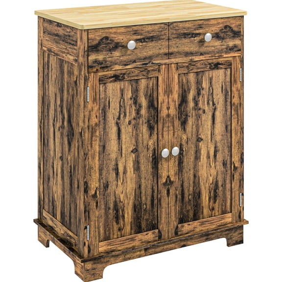 Natural Rubber Wood Countertop & Anti - tipping Design | Kitchen, Entryway or Living Room Use | Durable, Secure and Attractive Storage