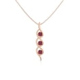 thumbnail image 1 of Natural Ruby 3 Stone Pendant Necklaces for Women in 18K Rose Gold Vermeil, July Birthstone Jewelry Gifts for Her Birthday, Anniversary, Graduation, Christmas, Mothers Day, Valentines, 1 of 6