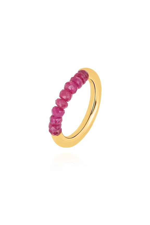 Natural Ruby Ring for Women in 925 Silver | White Rhodium & Yellow Gold Plated for Gifts Anniversary Birthdays Christmas