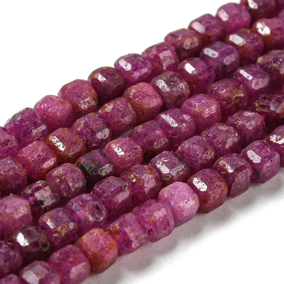 Natural Ruby Beads Strands Faceted Cube 3x3x3mm Hole: 0.6mm about 170pcs/strand 15.16inch(38.5cm)