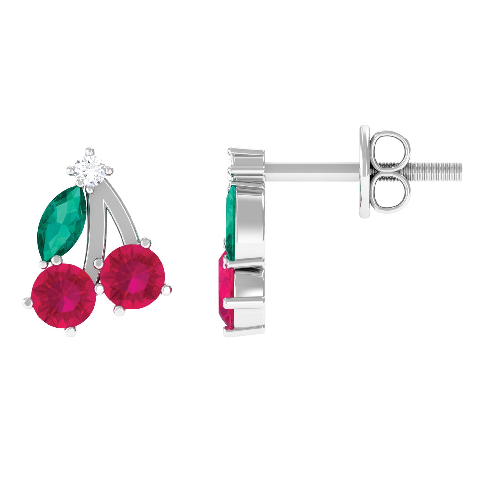 Platinum and 18ct Gold Diamond and Natural Ruby Earrings – Carolyn Codd