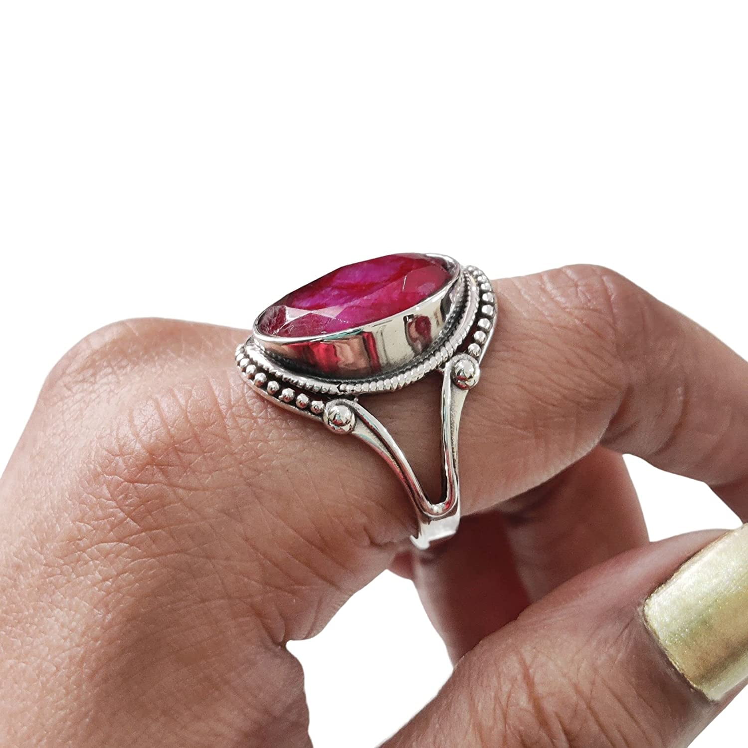 Natural Ruby Corundum Ring, Ruby Corundum Ring, July