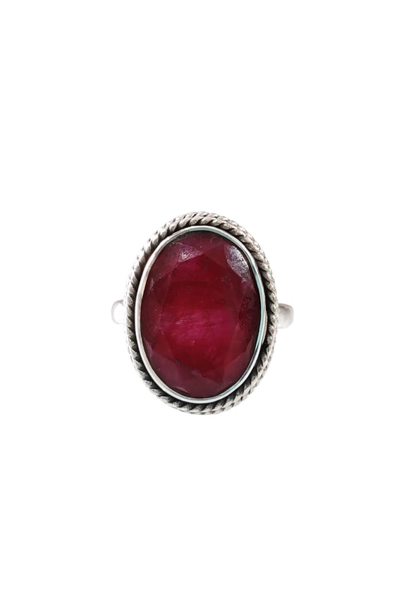 Natural Ruby Corundum Ring, Ruby Corundum Ring, July Birthstone, Simple Band, 925 Sterling Silver, Womens Ring, Christmas, Thanksgiving, Handmade, Statement Jewelry, Natural Gemstone Ring