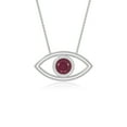 thumbnail image 1 of Natural Ruby Evil Eye Pendant Necklaces for Women in Sterling Silver, July Birthstone Jewelry Gifts for Her Birthday, Wedding Anniversary, Party, Mothers Day, Christmas, Graduation, Valentines, 1 of 6