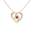 thumbnail image 1 of Natural Ruby Floral Heart Pendant Necklaces for Women in 18K Yellow Gold Vermeil, July Birthstone Jewelry Gifts for Her Birthday, Wedding Anniversary, Graduation, Christmas, Mothers Day, Valentines, 1 of 7