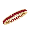 thumbnail image 1 of Rosec Jewels Natural Ruby Eternity Ring for Women - Channel Set Anniversary Band Ring - AAA Quality - Ready to Gift, 14K Yellow Gold, US 4.50, 1 of 8