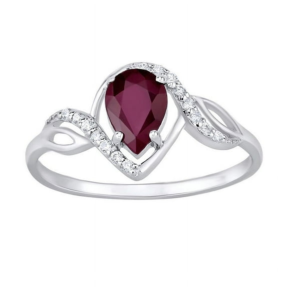 Natural Ruby Gemstone 925 Sterling Silver July Birthstone Silver Ring
